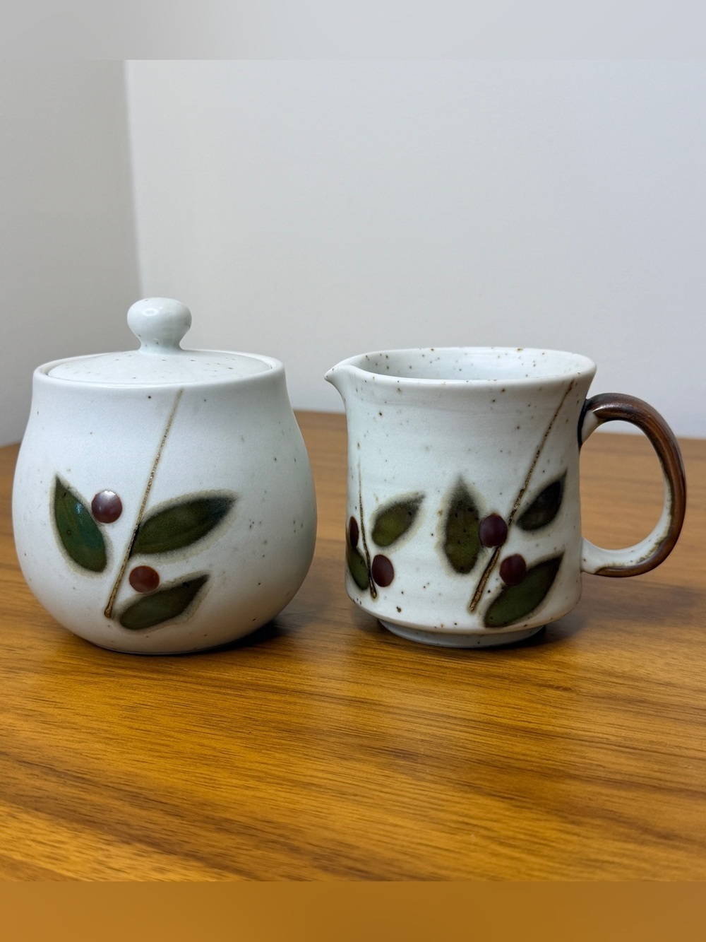 Vtg 1970s Otagiri Japan Bittersweet Creamer & Lidded Sugar Bowl Stoneware MCM